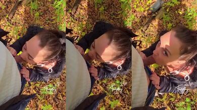 Wild British MILF Sucking a Big Cock Outdoors Raw