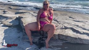 Bikini Nympho Masturbates on the Beach - Risky Squirting Orgasms