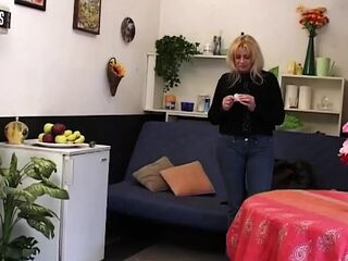 Blond mother I'd like to fuck Stretched Wide by Cucumber and Pulsating Knob