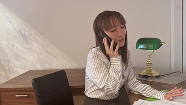 Office Slut Fakes Needing Help, But Really Wants to Get Fucked