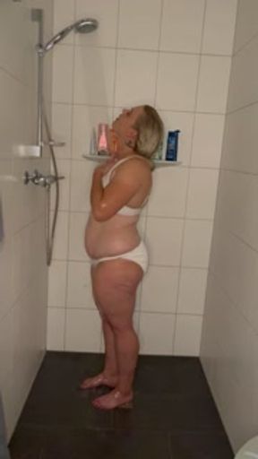 Shower Binkini Masturbation Shower Hot water jet wet trembling twitching moaning