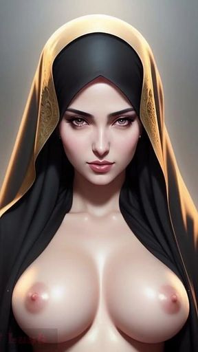 Gol Big Boobed Anime with Hijab Nude