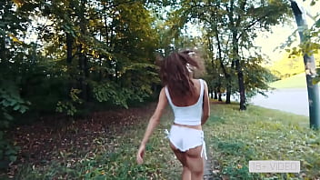 Real public anal sex near the road with cumshot in mouth. Mia Bandini