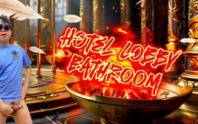 A Cock Lover Guy Sucks a Stranger’s Cock in Hotel Lobby Bathroom
