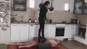 Mistress Natasa's smoke break at the slave's happy finish B mp4