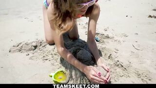 Petite Beach Babe Gets Boned