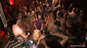 A Handsome Hunk Gets Ganged up by 100 Horny Men During Folsom Weekend