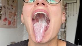 4K Dirty mouth, tongue, and throat fetish - yogurt all over, dirty talking