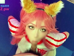 Cosplay teen seductress gives blowjob and gets fucked hard