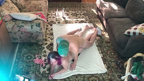 Pink Haired Trans Beauty Fucked Deep in Tight Ass