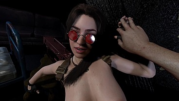 Spreading Lara Croft's Tight Pussy