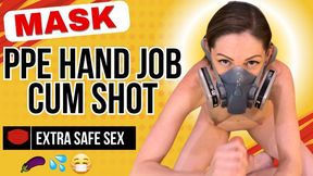 PPE Mask Fetish Hand Job and Facial
