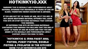 Hotkinkyjo &amp_ Irina Faust anal fisting, pussy fisting, double fisting &amp_ prolapse in the kitchen
