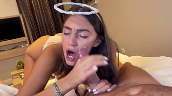 DICK IS KING! Kinky Girlfriend gives SLOPPY Deepthroat POV Blowjob and FootJob ends with Facial Cumshoot