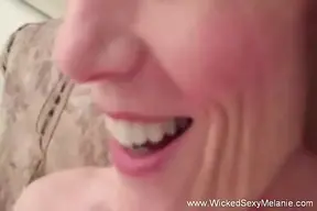 Curvy housewife gives sloppy amateur blowjob and anal
