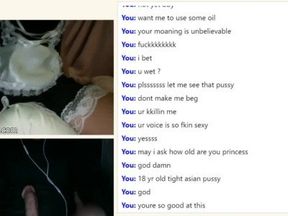 Super sensual Asian teen riding her pillow on sexchat