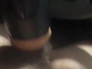 Boy uses flashlight to feel good