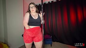 Thick BBW Try-On Haul wiith 5 Tight Gym Shorts hugging juicy ASS &mdash;  Dirty Talk &mdash;  StripteaseS and Naughty Dance (4K Landscape)