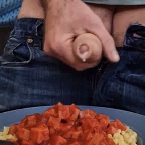 Cum on my food