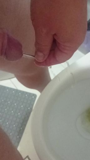 Urine through an 8 mm plug