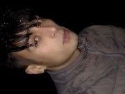 Mountain uncut cock pissing in the snow