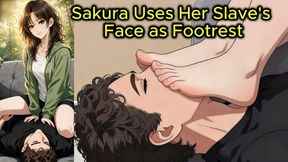 [ASMR] Sakura Uses Her Slave's Face as Footrest | Human Furniture, Human Footstool, Feet on Face Animation