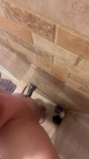 BBC dildo on shower