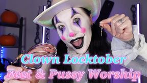 Clown Locktober Chastity Feet and Pussy Worship