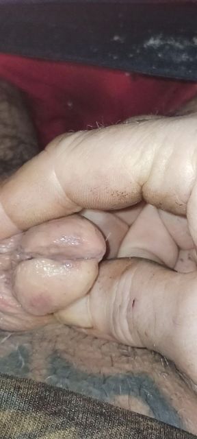 Finger fucking my cockhead