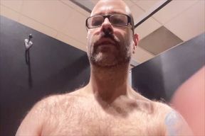 Handsome hairy hung shower bator horny at the gym needed to edge and sperm for my guys