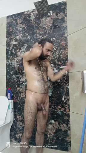Desi man shower   Clip 1