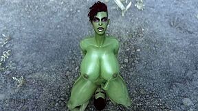 Two Muscular Curvy Orc Step sisters And Their Sex In The Rain 2