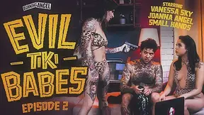 Joanna Angel & Vanessa Sky & Small Hands in Evil Tiki Darlings: 2 - BurningAngel