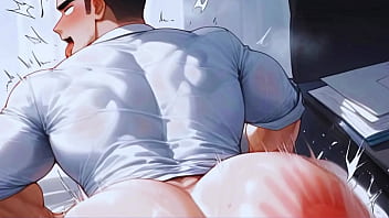 Big ass bodybuilder friends like to give ass in the office! Anime Hentai free video