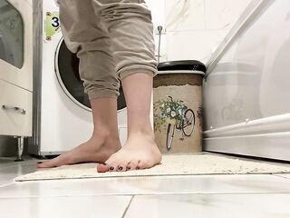 walking around in undressed feet