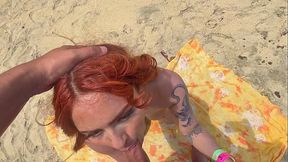 Latina babe gets fucked on beach, POV and voyeur