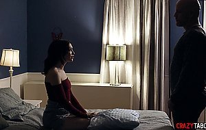 Teen poses as couples long lost daughter for threesome