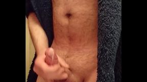 Tugging and cumming in slow motion