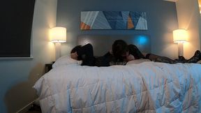 hot crossdresser in chastity sucks femboy s cock