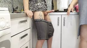 Mom-in-law goes down on me in the kitchen &mdash;  I come undone