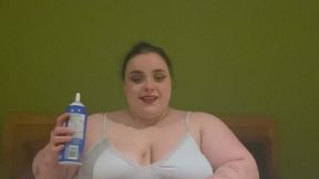 SSBBW messily eats Cool Whip
