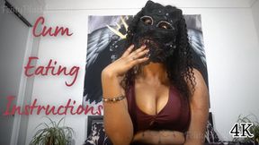 Cum Eating Instructions: Ebony Femdom CEI 4K
