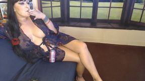 Gorgeous MILF Smoking and Burps