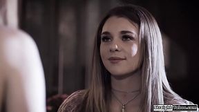 Milf and husband share busty babysitter