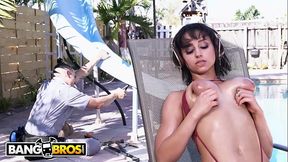 Hot - Big Tits Latin Goddess Marilyn Mansion Fucked Poolside By Bruno Dickemz