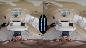 Virtual Reality Tease: Angel Windell's Close-Up Creampie