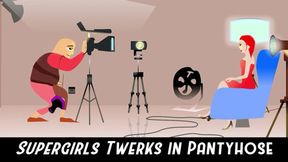 Heroine Super girl Twerks in Pantyhose