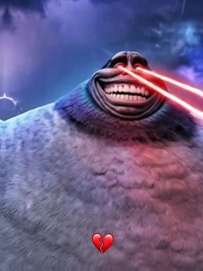 Monster with glowing eyes and lasers