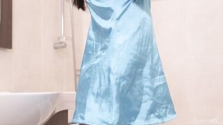 Enchanting Long Hair Brunette Kotys M Masturbates on a Tub!