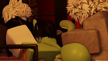 Double Teamed: Zombie Femboy Cat's Wild Encounter